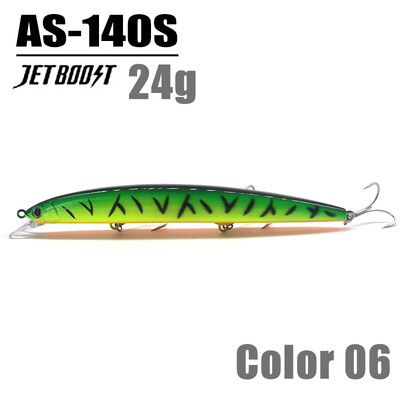 CASTFANATIC 24g 140mm Lassan süllyedő Minnow Jerkbait Lure AS140S Big Artificial Bait Sósvízi Tengeri sügér csuka horgászat Ingyenes kiszállítás