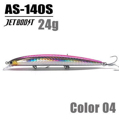 CASTFANATIC 24g 140mm Lassan süllyedő Minnow Jerkbait Lure AS140S Big Artificial Bait Sósvízi Tengeri sügér csuka horgászat Ingyenes kiszállítás