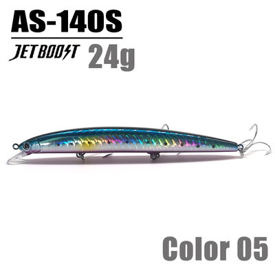 CASTFANATIC 24g 140mm Lassan süllyedő Minnow Jerkbait Lure AS140S Big Artificial Bait Sósvízi Tengeri sügér csuka horgászat Ingyenes kiszállítás