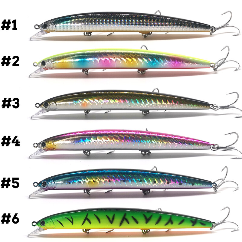 CASTFANATIC 24g 140mm Lassan süllyedő Minnow Jerkbait Lure AS140S Big Artificial Bait Sósvízi Tengeri sügér csuka horgászat Ingyenes kiszállítás