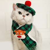 Naminių gyvūnėlių kalėdiniai ragai Šalikas kepurė Apykaklė šuniui Priedai Drabužiai Apsirengimas Naminių gyvūnėlių kalėdinė kepurė Šalikai Šunų Priedai mažiems šunims