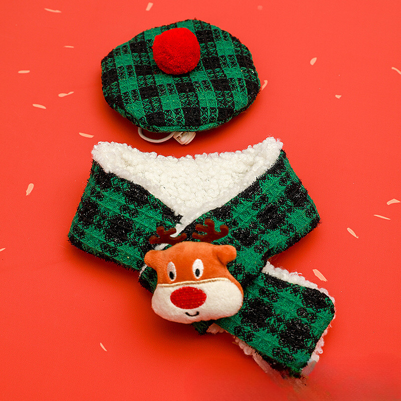 Naminių gyvūnėlių kalėdiniai ragai Šalikas kepurė Apykaklė šuniui Priedai Drabužiai Apsirengimas Naminių gyvūnėlių kalėdinė kepurė Šalikai Šunų Priedai mažiems šunims