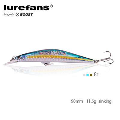 Lurefans csalihal 11,5 g 90 mm-es süllyedő mágneses erősítő csalik wobblerek feeder csuka csali Crankbait horgászathoz Legújabb halcsali 2021