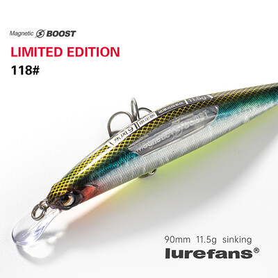 Lurefans csalihal 11,5 g 90 mm-es süllyedő mágneses erősítő csalik wobblerek feeder csuka csali Crankbait horgászathoz Legújabb halcsali 2021