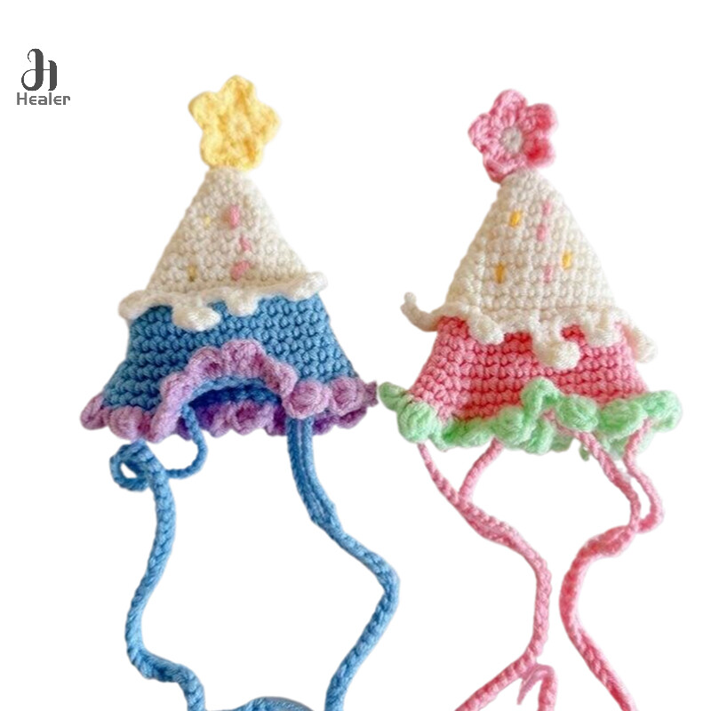 Princess édes születésnapi kalap hajcsat Tiszta, kézzel készített kötött ajándéksapka Hajtű Tű Hajkártya Bb Clip gyári közvetlen értékesítés