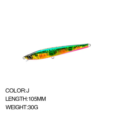 105 mm 30 g ilgas liejimas sūriame vandenyje skęstantis Minnow žvejybos masalas Monster Shot dirbtinis masalas jūrinis velkamasis žvejybos reikmenys