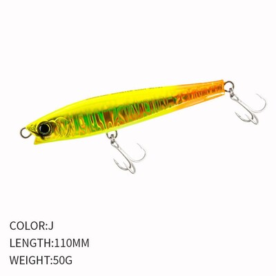 Karsts 50g/110mm grimstošs zīmulis makšķerēšanas māneklis Whopper svari cietās ēsmas augšdaļa ūdens mākslīgie mānekļi makšķerēšanas piederumi