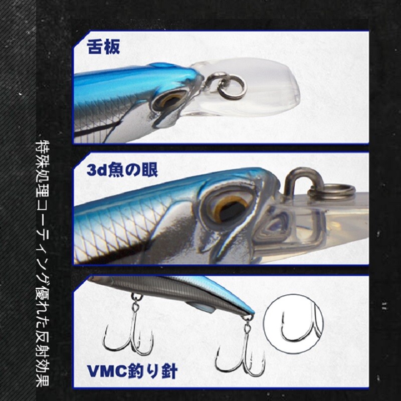 D1 Sea Minnow Heavy Süllyedő csali 92mm 49g 110mm 60g Rocks & Beach Hard Bait Tonhal Wobbler Ponty Crankbait csuka hármas horgokkal