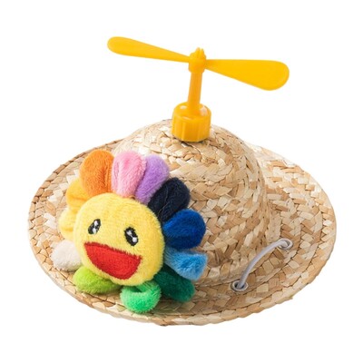 Ar rokām austa salmu cepure, suņu cepure, ballītes kleita, regulējama zoda siksna, jauka galvassega