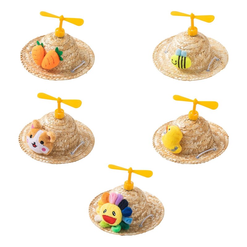 Ar rokām austa salmu cepure, suņu cepure, ballītes kleita, regulējama zoda siksna, jauka galvassega