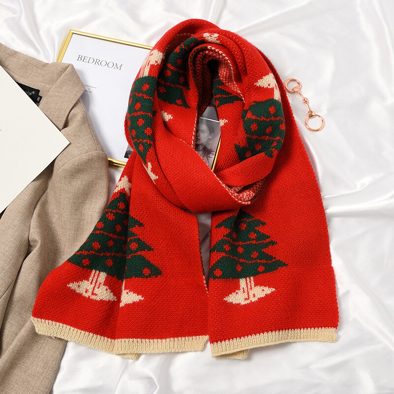 Ziemassvētku aļņa šalle sievietēm ziemas korejiešu versija, universāla studentu rudens un ziemas trikotāžas vilnas šalle ar garām piedurknēm, roku darbs