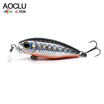 AOCLU Mini Wobbler Jerkbait 37mm 2.3g Diving 0.5m HardBait Small Minnow Fishing Lure Bass Fresh Salt Water Beach VMC Hook Tackle