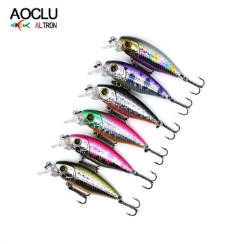 AOCLU Mini Wobbler Jerkbait 37mm 2.3g Diving 0.5m HardBait Small Minnow Fishing Lure Bass Fresh Salt Water Beach VMC Hook Tackle