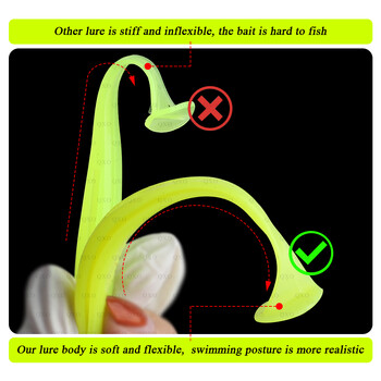 QXO 10 бр./лот 7 см 10 см 13 см меки примамки за червей Силиконова стръв Морска риба Pva Swimbait Воблери Стоки за риболов Изкуствени принадлежности