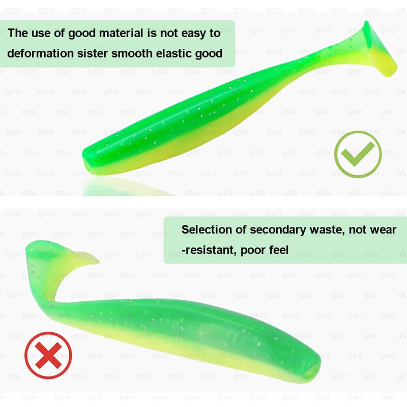 QXO 10db/tétel 7cm 10cm 13cm puha féregcsalik szilikon csali Tengeri hal Pva Swimbait wobblerek Horgászáru Mesterséges felszerelés