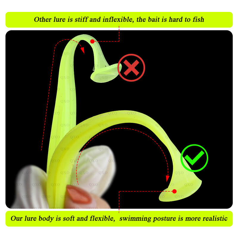 QXO 10db/tétel 7cm 10cm 13cm puha féregcsalik szilikon csali Tengeri hal Pva Swimbait wobblerek Horgászáru Mesterséges felszerelés
