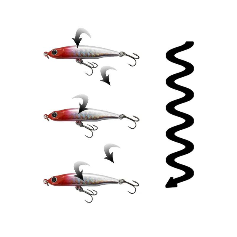 OUTKIT mini skęstantis pieštukas 3,2 g žvejybos masalo vobleriai „Crankbait Hard Bait Hardbait“ dirbtinio masalo vobleris, skirtas „Jigging“ žvejybai