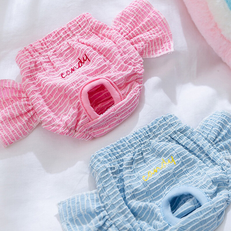 Kölyökkutyás fiziológiai nadrág Aranyos egyszínű pelenka nőstény kutya menstruációs nadrág Teddy Bichon kellemetlen kisállat kellékek