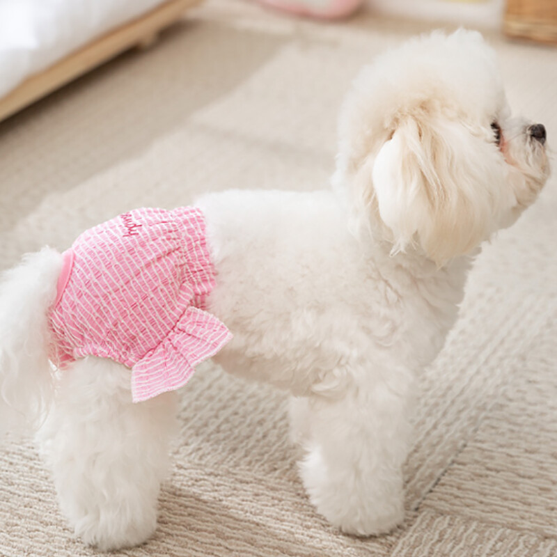 Kölyökkutyás fiziológiai nadrág Aranyos egyszínű pelenka nőstény kutya menstruációs nadrág Teddy Bichon kellemetlen kisállat kellékek