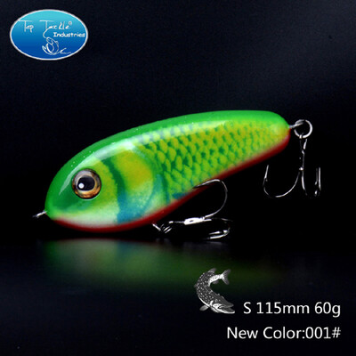 115 mm 60 g 95 mm 40 g Pomaly potápajúca sa ceruzka, tvrdá nástraha Jerk Bait, šťuka, ostriež, veľká rybárska nástraha Jerkbait s háčikmi Mustad