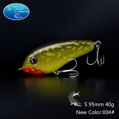 115 mm 60 g 95 mm 40 g Pomaly potápajúca sa ceruzka, tvrdá nástraha Jerk Bait, šťuka, ostriež, veľká rybárska nástraha Jerkbait s háčikmi Mustad