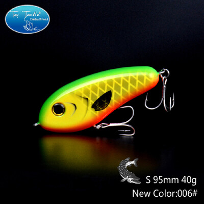 115 mm 60 g 95 mm 40 g Pomaly potápajúca sa ceruzka, tvrdá nástraha Jerk Bait, šťuka, ostriež, veľká rybárska nástraha Jerkbait s háčikmi Mustad