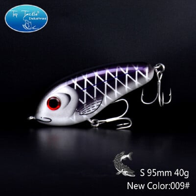 115 mm 60 g 95 mm 40 g Pomaly potápajúca sa ceruzka, tvrdá nástraha Jerk Bait, šťuka, ostriež, veľká rybárska nástraha Jerkbait s háčikmi Mustad