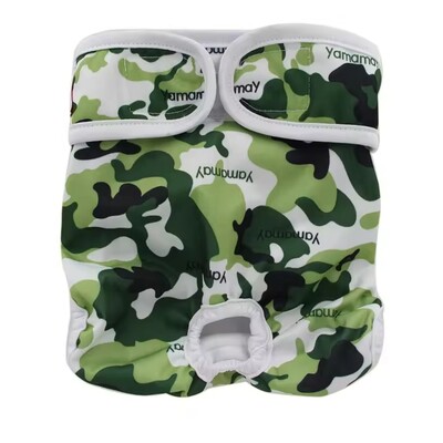 Karikatūra Drukāt Mājdzīvnieku sieviešu suņu autiņbiksītes atkārtoti lietojamas autiņbiksītes vēderplēves ietīšana urinēšanas biksēs mazgājamas sanitārās bikses Biksītes kucēnu apmācībai