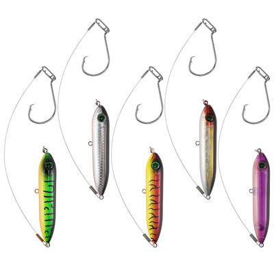 5 komada opreme za soma 8/0 kružna udica plovak tvrd mamac ratting perla unutarnje žice od nehrđajućeg čelika vođica kopča topwater