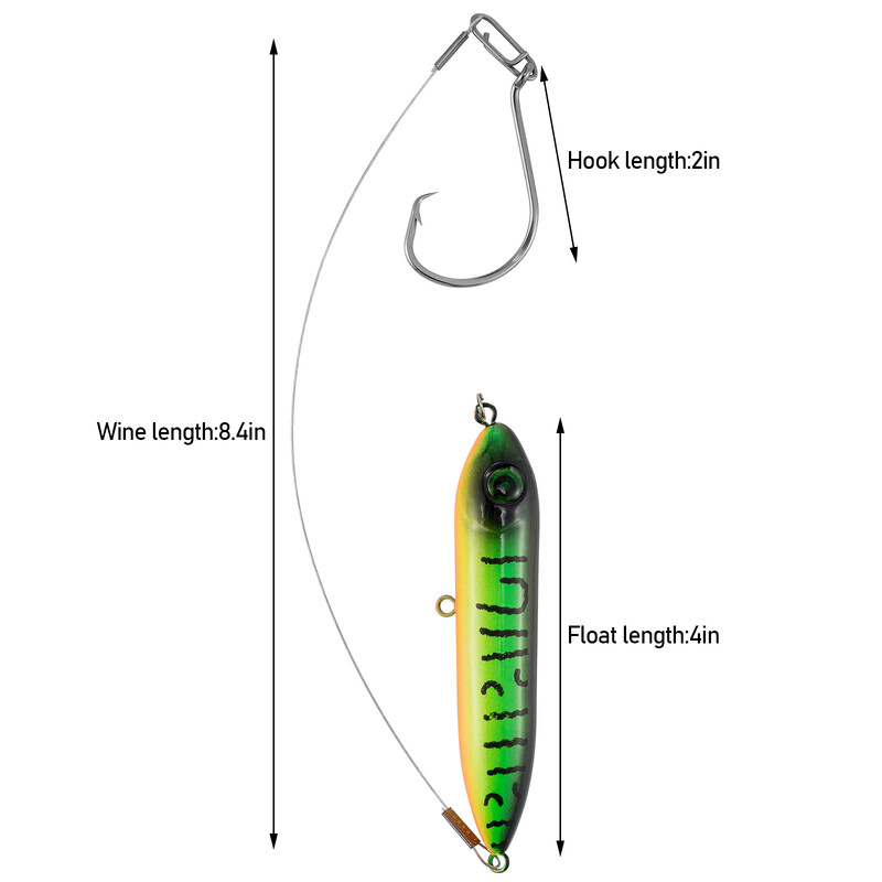 5 komada opreme za soma 8/0 kružna udica plovak tvrd mamac ratting perla unutarnje žice od nehrđajućeg čelika vođica kopča topwater