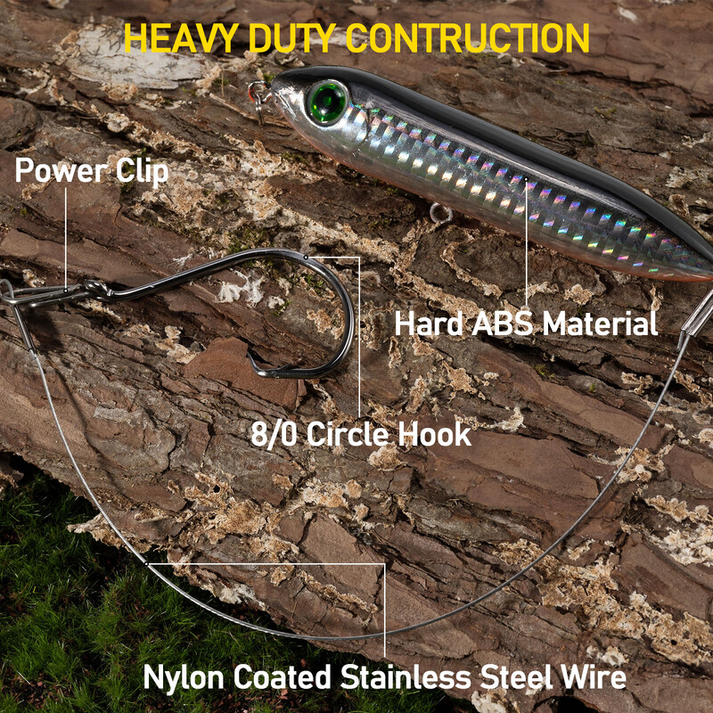 5 komada opreme za soma 8/0 kružna udica plovak tvrd mamac ratting perla unutarnje žice od nehrđajućeg čelika vođica kopča topwater