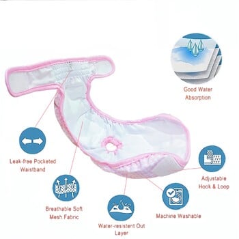 1PC Пелена за женско куче за домашни любимци, годна за пране, санитарни шорти за многократна употреба, гащички, сладко бельо за кучета, пелени за малки породи кучета, пикаещи панталони