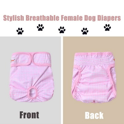 Scutece pentru animale de companie, pentru femeie, lavabilă, reutilizabilă, pantaloni scurți, chiloți, lenjerie de corp drăguț pentru câini, pentru pantaloni de pipi pentru câini de rase mici