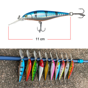 Hercules 10PCS Риболовна примамка Minnow 11cm 10.5g изкуствени воблери твърди пластмасови примамки за гмуркане 2.5-4m приспособления за воблер за риба Pesca