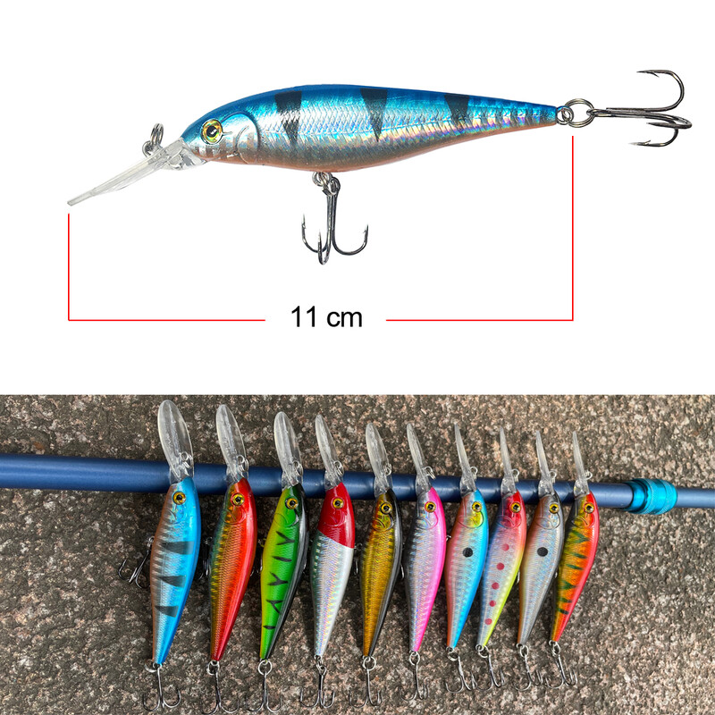 Hercules 10 DB Minnow horgászcsali 11 cm 10,5 g mesterséges wobbler kemény műanyag csali búvárkodás 2,5-4 m Pesca Fish wobbler felszerelés