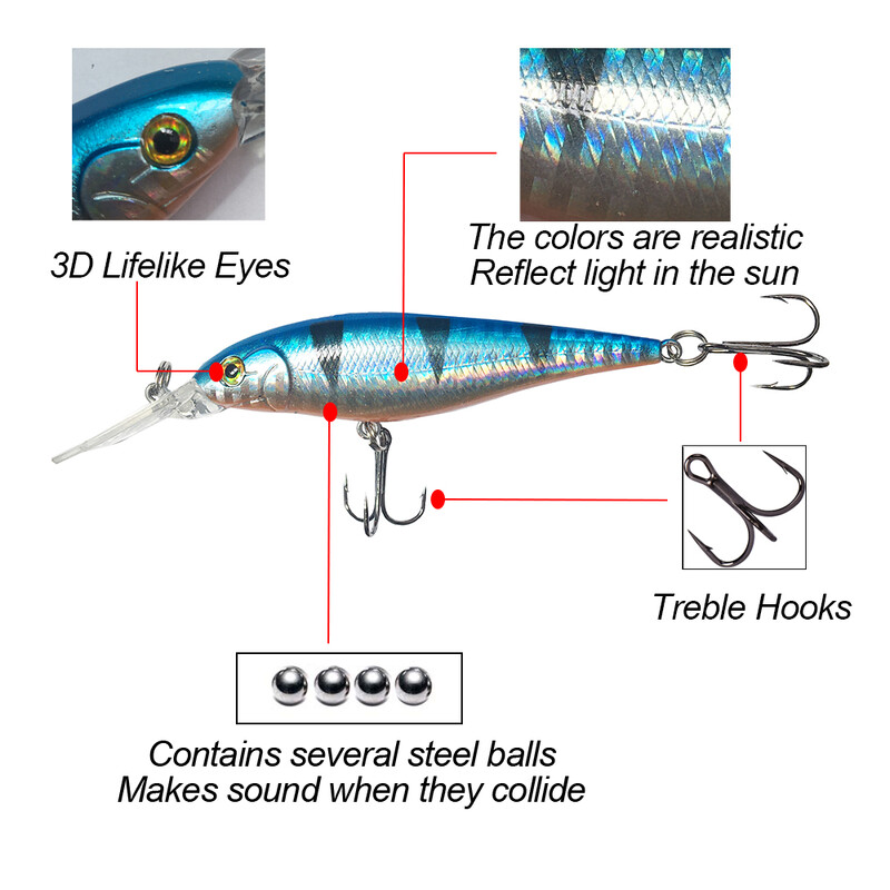Hercules 10 DB Minnow horgászcsali 11 cm 10,5 g mesterséges wobbler kemény műanyag csali búvárkodás 2,5-4 m Pesca Fish wobbler felszerelés