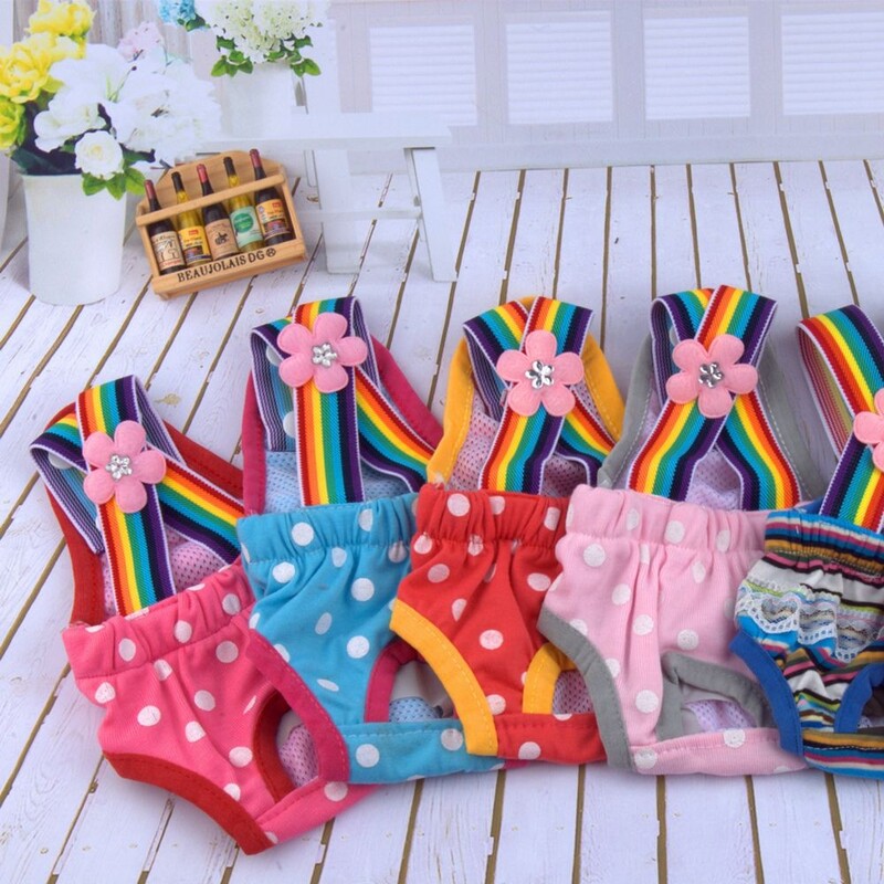 Aranyos kisállat fizikai nadrág menstruációs nadrág Pöttyös fehérnemű Egészségügyi fiziológiai nadrág Kutya rövidnadrág Pelenka kisállat bugyi
