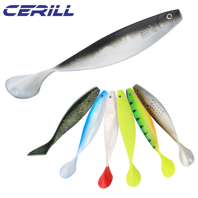 Cerill 1 PC 23,5 cm silikoninis žvejybos masalas irklas uodega lydekai Big Shad masalas ešeris sūraus vandens Jig vobleris Swimbait dirbtiniai reikmenys