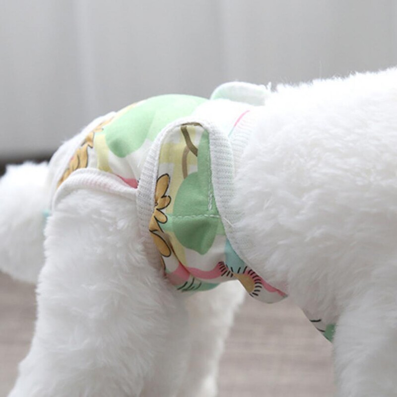 Naminių gyvūnėlių apatinis trikotažas Reguliuojami šunų kelnaitės Minkštos kvėpuojančios naminių gyvūnėlių menstruacinės kelnės Animacinių filmų spausdinimas Pilvo stiliaus šunų sauskelnės moterims