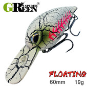 GREENSPIDER 2023 Nauji Crankbait žvejybos vobleriai 19g 6cm Dirbtinis Crank Masalas Bass žvejybos masalas lydekos plūduriuojantis masalas