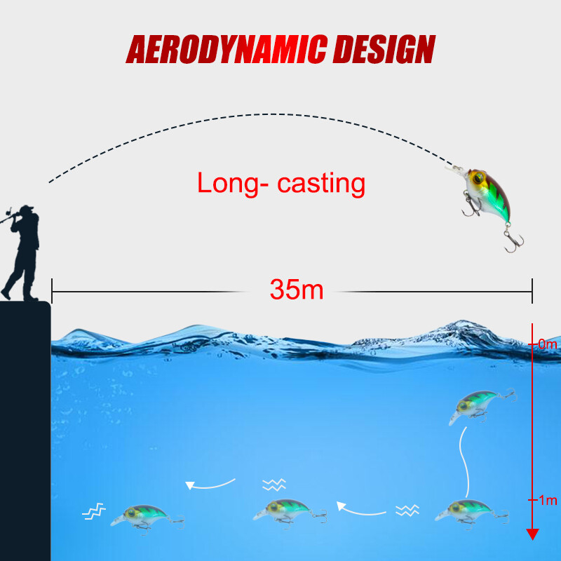 42mm 8g Aukštos kokybės Japan Crankbaits žvejybos masalo vobleriai lydekų ešerių ešeriams masalai velkamiems jūros upe plaukiojantys vobleriai