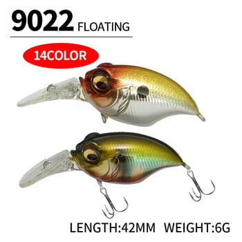 Висококачествена воблерска примамка за риболов Японски дизайн Noise Crankbait 6g 42mm плаваща манивела примамка за костур щука Pesca