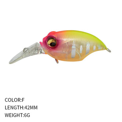 Nalucă de pescuit Wobbler de înaltă calitate Design japonez Noise Crankbait 6g 42mm Floating Crank Momeal pentru Bass Biban Stiuca Pesca
