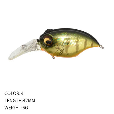Nalucă de pescuit Wobbler de înaltă calitate Design japonez Noise Crankbait 6g 42mm Floating Crank Momeal pentru Bass Biban Stiuca Pesca
