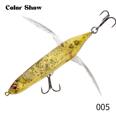 Hunthouse Topwater Dragonfly kāpurķēžu zīmulis makšķerēšanas māneklis, virspusējs peldošs stickbait, cieta ēsma 80 mm, 6,5 g basa zivju piederumiem