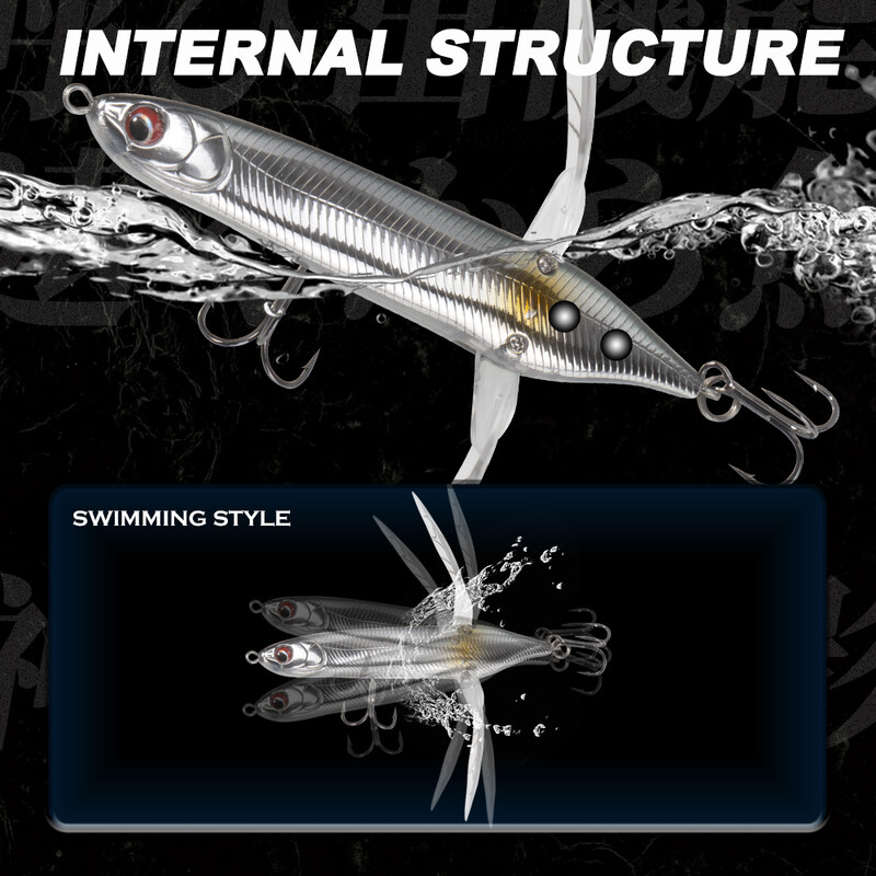 Hunthouse Topwater Dragonfly kāpurķēžu zīmulis makšķerēšanas māneklis, virspusējs peldošs stickbait, cieta ēsma 80 mm, 6,5 g basa zivju piederumiem