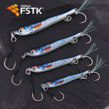 FSTK Jack Jig Slow Pitch Jig 20g 30g 40g 60g Metal Jig Cast Jigging Spoon Примамка за риболов от брега Соленоводен лаврак Изкуствена стръв