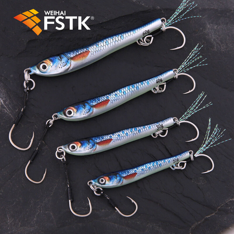 FSTK „Jack Jig Slow Pitch Jig“ 20 g 30 g 40 g 60 g „Metal Jig“ Šaukštas „Shore Fisher“ masalas Sūriųjų jūros ešerių dirbtinis masalas