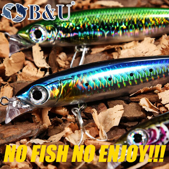 B&U Heavy Sinking Minnow Fishing Lures Лаврак Пъстърва Изкуствени твърди примамки Long Casting Sinking Pencil Wobbler Swimbait