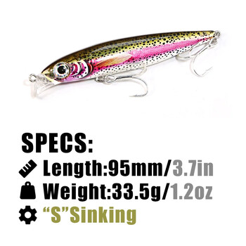 B&U Heavy Sinking Minnow Fishing Lures Лаврак Пъстърва Изкуствени твърди примамки Long Casting Sinking Pencil Wobbler Swimbait